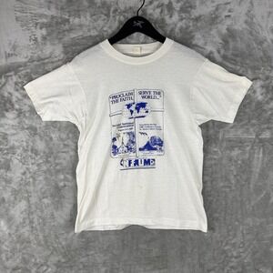 Vintage Filipino Religious T-Shirt Men's Size Small 80s 90s Political Paper Thin
